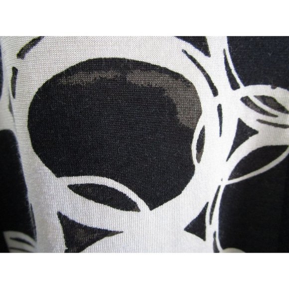 Banana Republic Silk Blend Jersey Abstract Fit Flare Dress Black White Sz S EUC - Picture 8 of 13